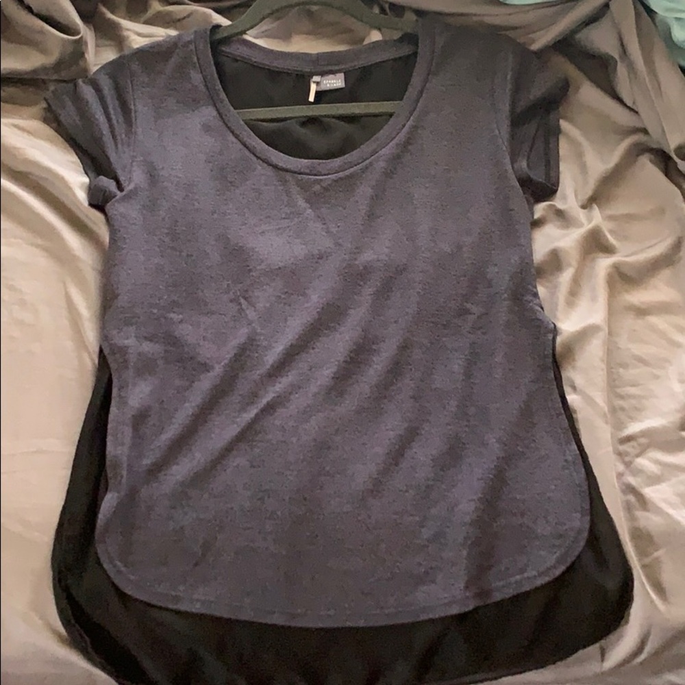 Scoop neck with chiffon underneath